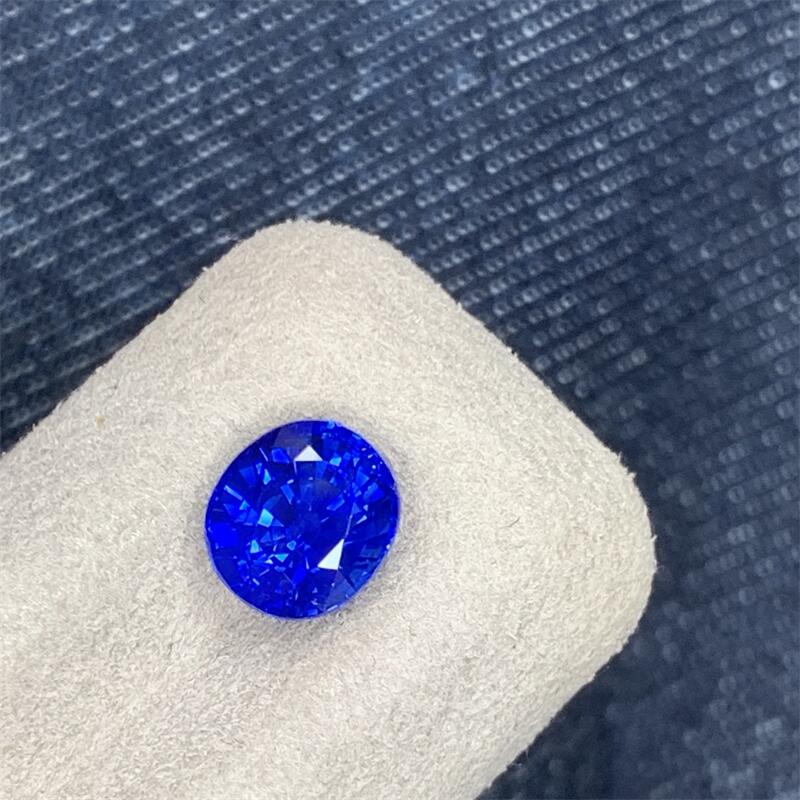 天然皇家蓝蓝宝石裸石满火彩耳钉项链2.17ct吉尔德证书镶嵌手链悠
