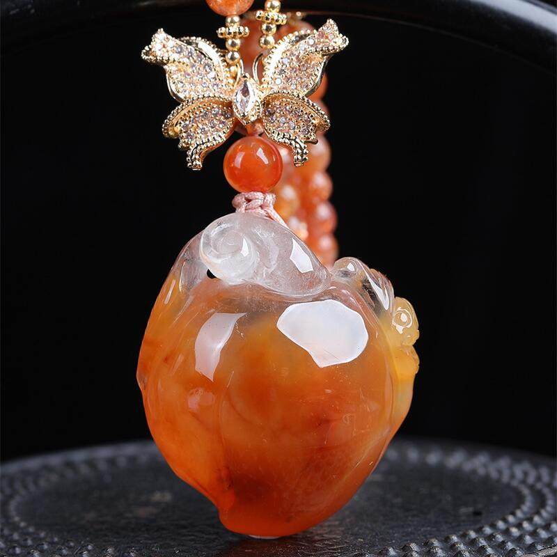 天然水晶巴西红兔毛红水晶桃子女款项链吊坠73.4克红发晶通透体秀,饰品/流行首饰/时尚饰品新,颈饰,淘宝优惠券,粉丝福利购,淘宝优惠卷