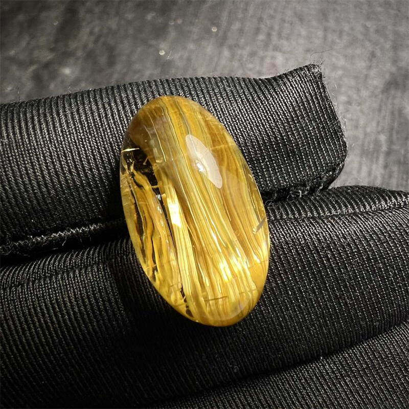 天然水晶金发晶巴西板钛晶猫眼发戒面锁骨坠吊坠项链4.6克原矿邮