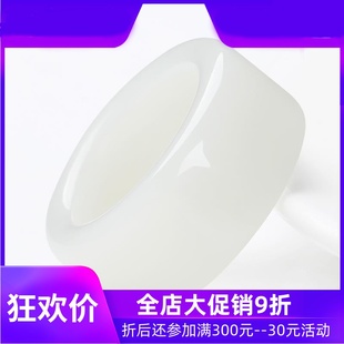 和田玉白玉扳指男款大拇指戒指素面指环玉石含证书dcl