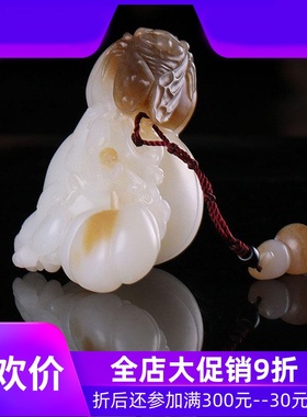 天然和田玉鼻烟壶手把件男女款糖白玉鼻烟壶手把玩件小摆件mzr