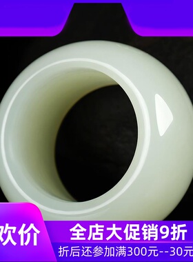 和田玉白玉籽料扳指男款大拇指环素面戒子玉石玉器含证书dcl