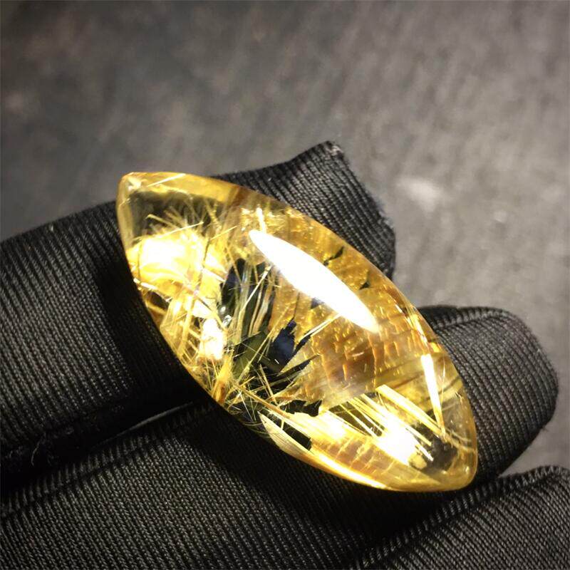 天然水晶金发晶巴西板钛晶猫眼裸石吊坠项链8.9克原矿顺发邮