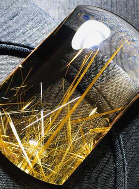 天然水晶原矿巴西板钛晶金发晶顺发平安无事牌吊坠项链103.6克夸