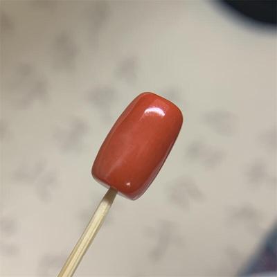 天然莫莫珊瑚多宝桶珠背云15.2x9.2mm原色momo有机宝石阿卡粉红颂