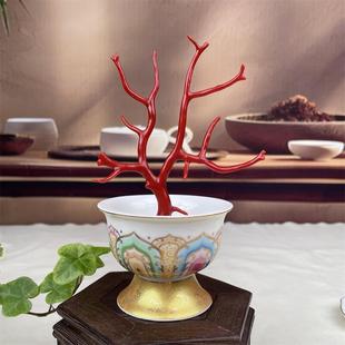 天然科西卡红珊瑚树摆件15.6克原色有机宝石阿卡沙丁牛血红速