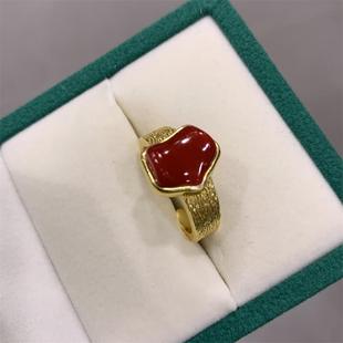 天然日本阿卡珊瑚s925银戒指有机宝石沙丁牛血红深海红科西嘉颂