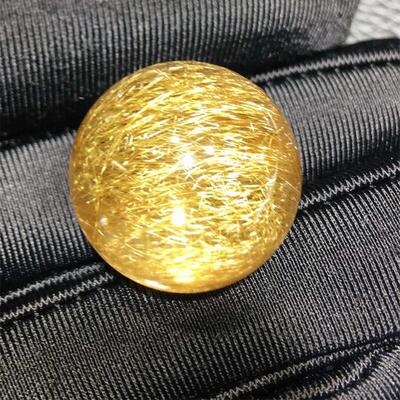 天然水晶巴西钛晶满顺单珠吊坠项链12.4克猫眼原矿金发晶顺发速