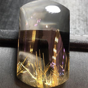 31.2克天然吊坠项链巴西金发晶钛晶板钛猫眼原矿顺发水晶礼物邮