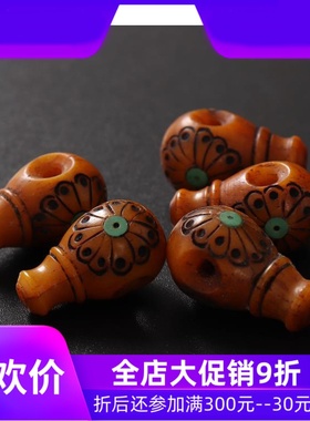 藏民手工牛骨格桑花佛头 藏传文玩配饰 藏式手串手链三通配件qbt