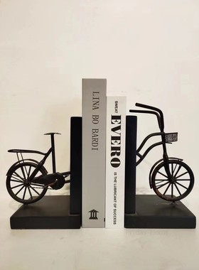 铁书靠创意书房单车摆件