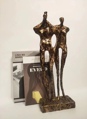 铁装饰美式玄关情侣摆件