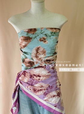 Nii小星球原创设计印花丝巾韩版新款大方巾高级感可做上衣抹胸女