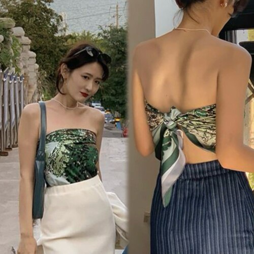 设计师自制多种戴法丝巾法式复古