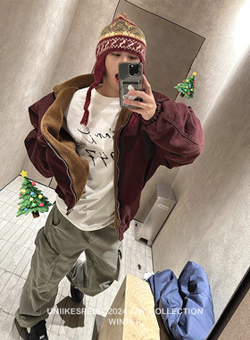 uniike油腻客棉衣复古羊羔绒秋冬