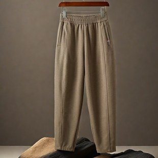 子女小个子 加厚薄绒毛呢保暖宽松哈伦九分休闲老爹裤 2025新款 冬季