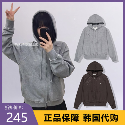 韩国潮牌coyseio卫衣外套拉链连帽开衫纯棉宽松春秋新款男女同款