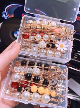 合金仿珍珠胸针 收腰别针 固定腰围改小神器防走光胸针裤子收腰扣