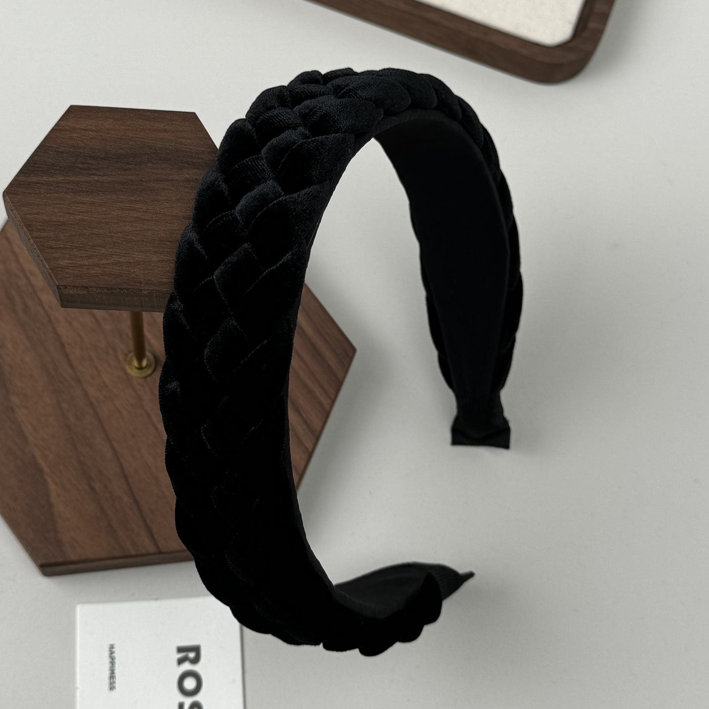 韩系丝绒编织发箍2025新款