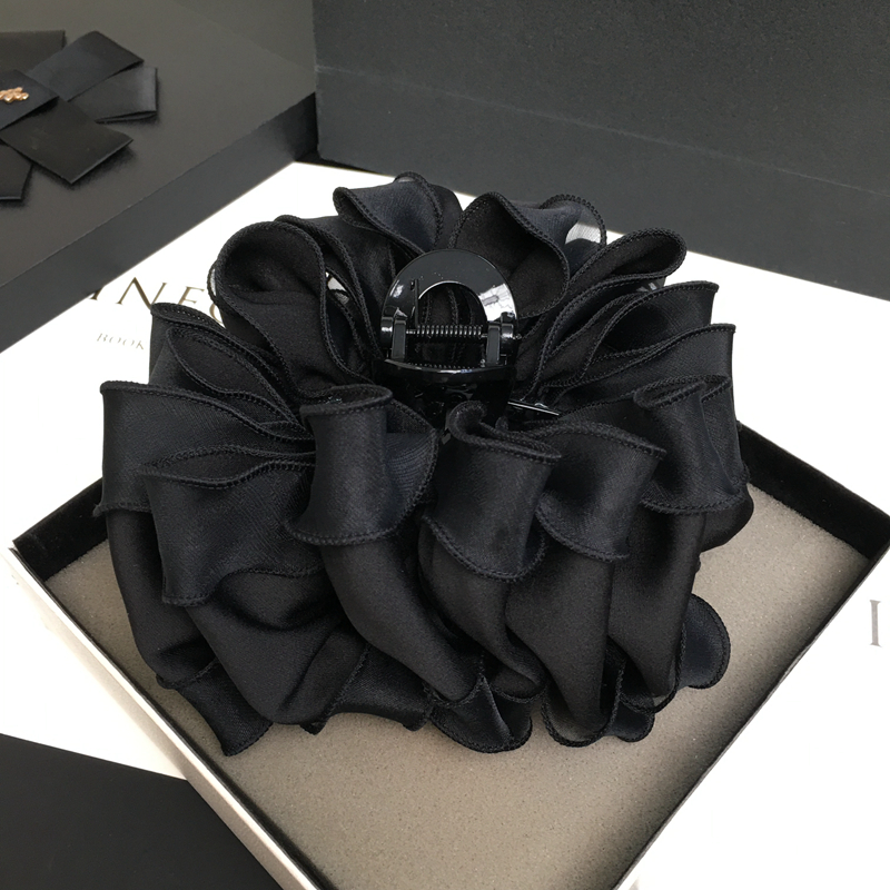 抓夹缎面布艺日韩立体层次感发夹