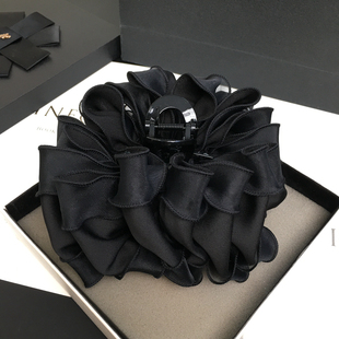 抓夹女高级感2025新款大号发夹韩系立体褶皱发抓发量大后脑勺夹子