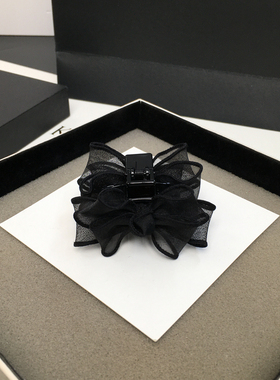 小号抓夹网纱蝴蝶结发夹精致时尚百搭刘海夹日韩高级感发抓发饰女