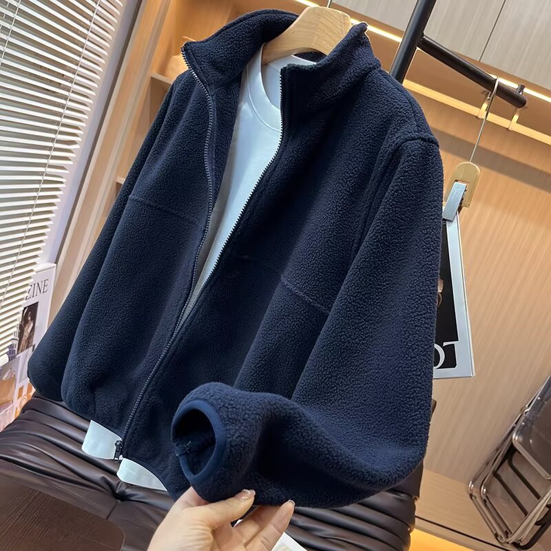 加绒保暖百搭内胆立领摇粒绒外套