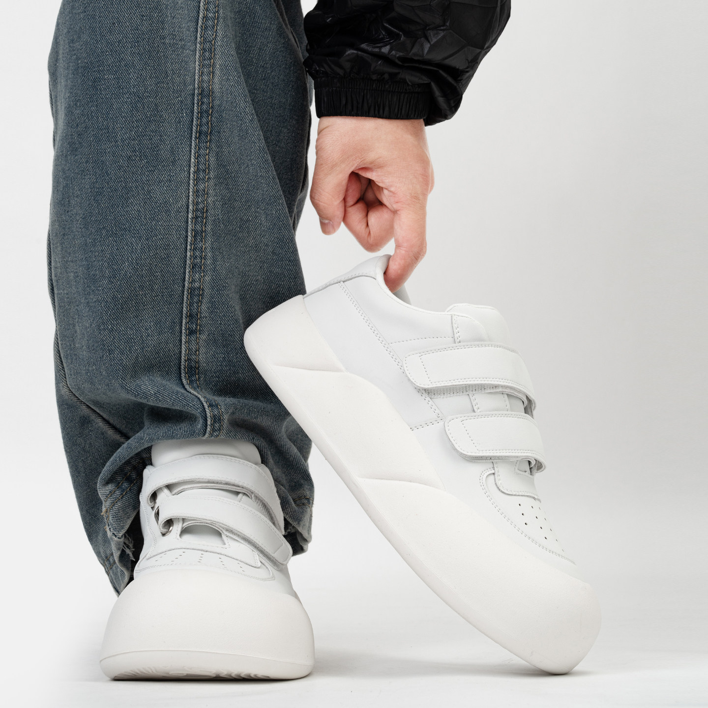 丑萌大头小白鞋男女小众魔术贴厚底增高面包鞋情侣简约休闲板鞋潮,流行男鞋,休闲板鞋,淘宝优惠券,粉丝福利购,淘宝优惠卷