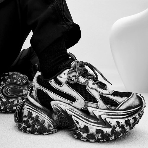 渠道好货巴黎炸街做旧榴莲轮胎鞋