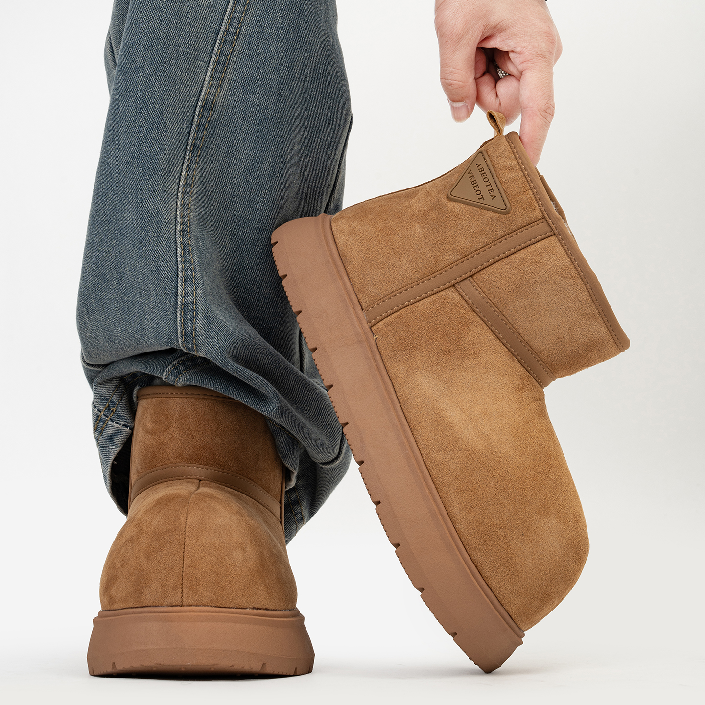 丑萌大头雪地靴男女冬季加绒户外卡皮巴拉厚底面包靴保暖东北棉鞋