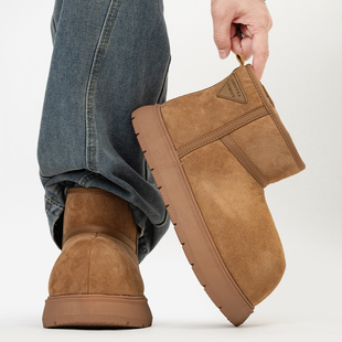 丑萌大头雪地靴男女冬季加绒户外卡皮巴拉厚底面包靴保暖东北棉鞋