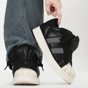 贝壳头复古风德训鞋男女潮牌联名小众厚底增高鞋情侣休闲面包板鞋