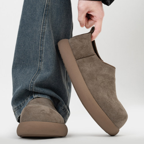 厚底全包小土豆勃肯鞋男复古增高大头乐福鞋户外休闲一脚蹬懒人鞋