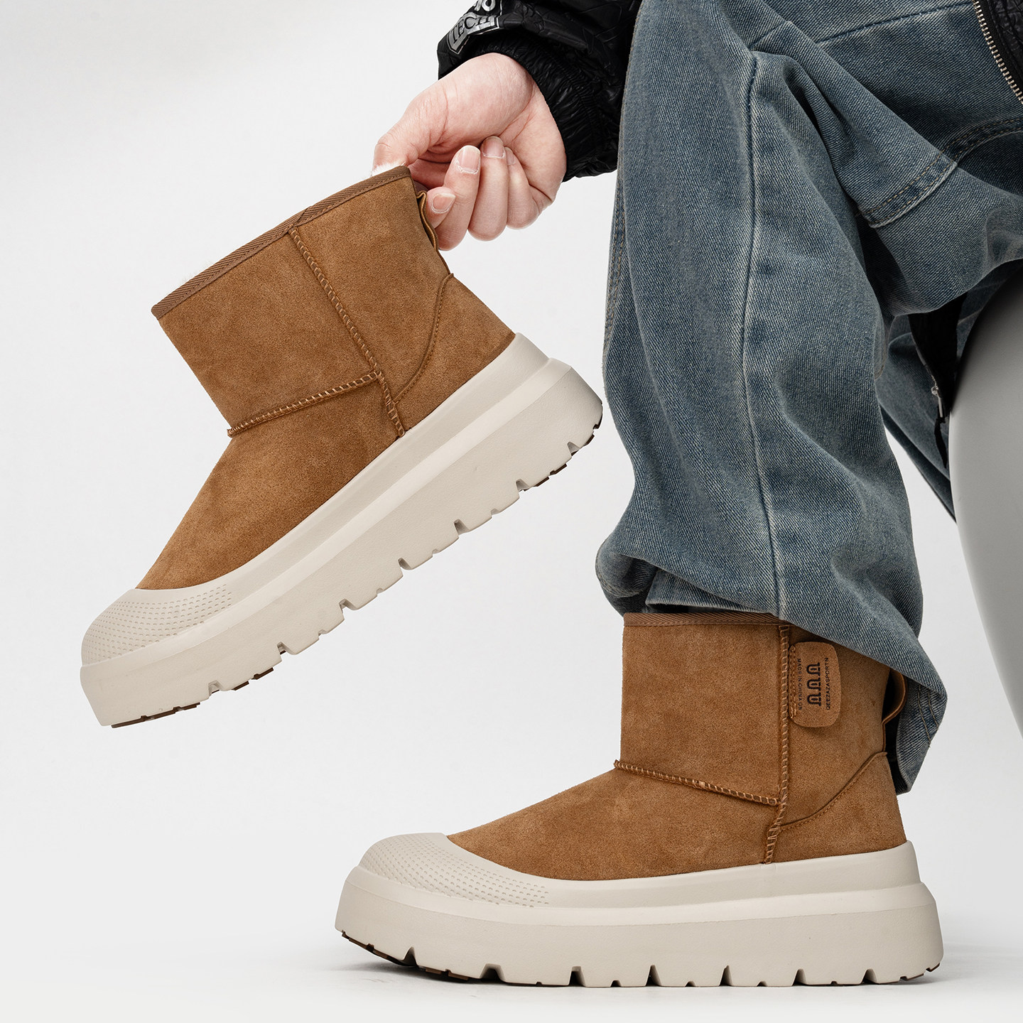 冬季加绒王一博雪地靴男女防寒保暖东北面包棉鞋情侣增高大头棉靴,流行男鞋,时尚雪地靴,淘宝优惠券,粉丝福利购,淘宝优惠卷