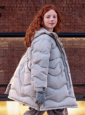 [新款]蓬马大童羽绒服长款保暖连帽25冬装男女儿童pomme de terre