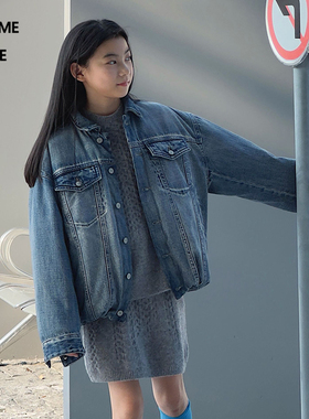 [牛仔新款]蓬马大童羽绒服棉质翻领25冬装男女儿童pomme de terre