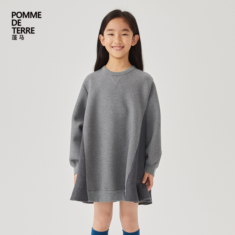 空气层A型长袖连衣裙pomme蓬马