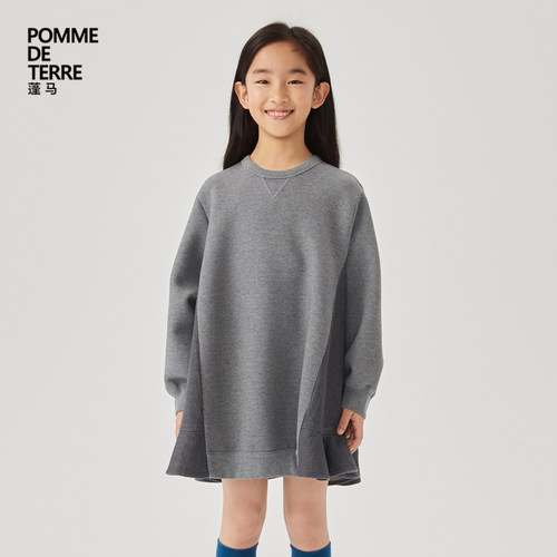 空气层A型长袖连衣裙pomme蓬马