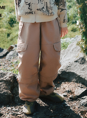 [新款]蓬马大童长裤子精梳棉工装风25秋装男女儿童pomme de terre