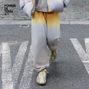 [新款]蓬马大童长裤子渐变吊染棉质25冬装男女儿童pomme de terre