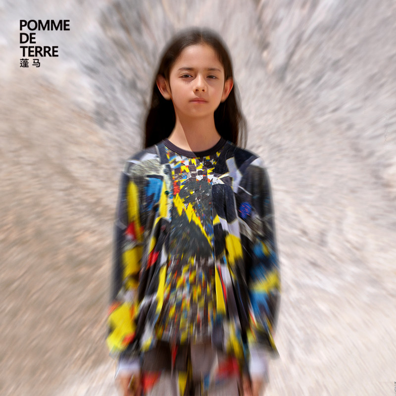 蓬马大童T恤短袖竹节纱棉质印花舒适秋装男女儿童pomme de terre