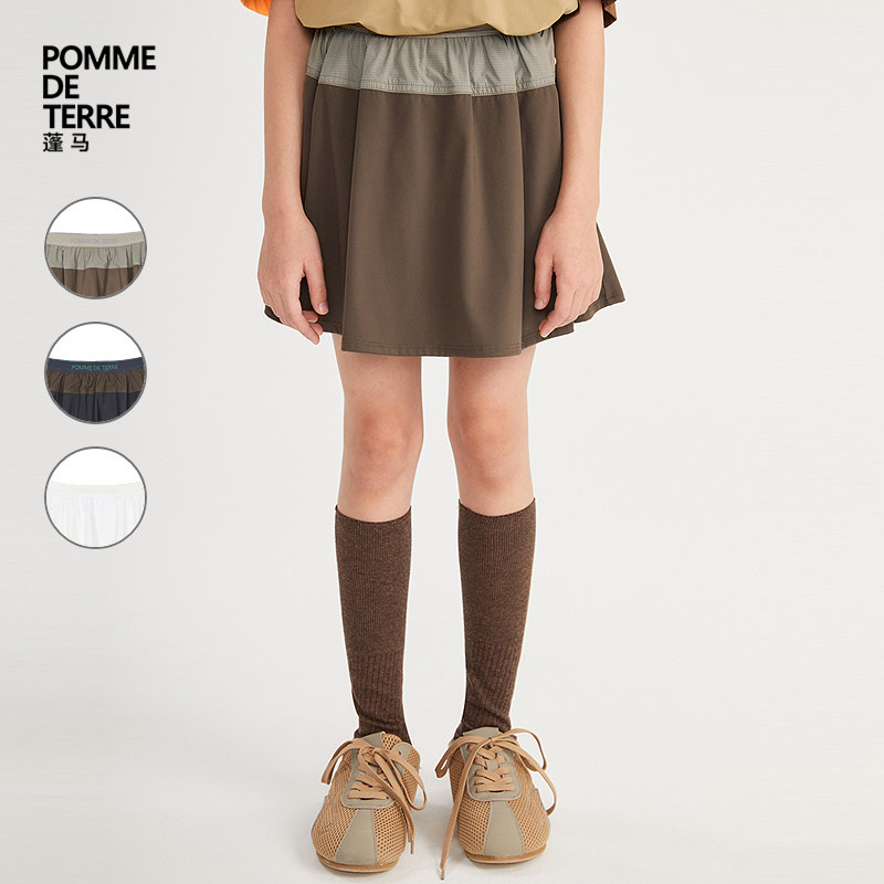 [新款]蓬马大童裙裤短款尼龙弹力拼色26夏装女儿童pomme de terre