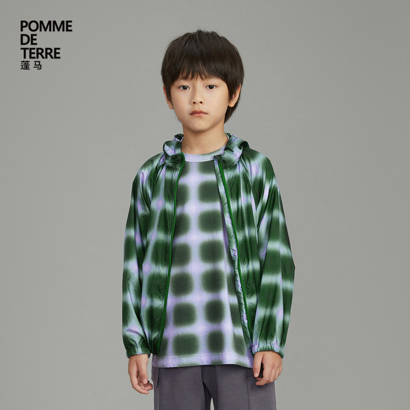 [运动系列]蓬马大童夹克外套连帽格纹春装男女儿童pomme de terre,童装/婴儿装/亲子装,夹克/皮衣,淘宝优惠券,粉丝福利购,淘宝优惠卷