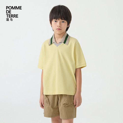 蓬马大童短袖polo衫宽松棉质