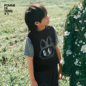 男女儿童pomme 蓬马大童毛衣背心兔子图案棉25秋装 terre 新款