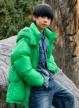 [95鹅绒]蓬马大童羽绒服短款保暖舒适冬装男女儿童pomme de terre