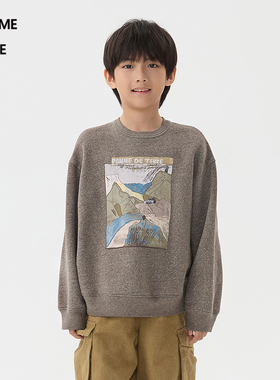 [新款]蓬马大童卫衣套头全棉毛圈布25秋装男女儿童pomme de terre