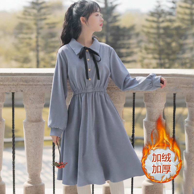 秋冬2020年新款仙女超仙森系连衣裙女学生小个子显瘦显高日系裙子