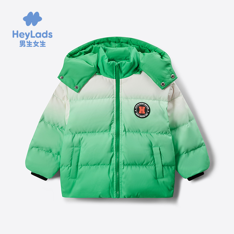 男生女生男小童渐变拼色连帽羽绒服NCYAJ43185A