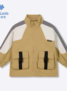 男生女生拼色工装风男小童外套NCJBJ33178A